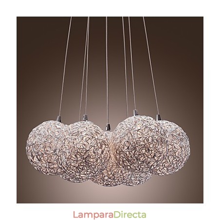 Lámpara colgante contemporánea de aluminio con 7 luces Lámpara colgante contemporánea de aluminio con 7 luces