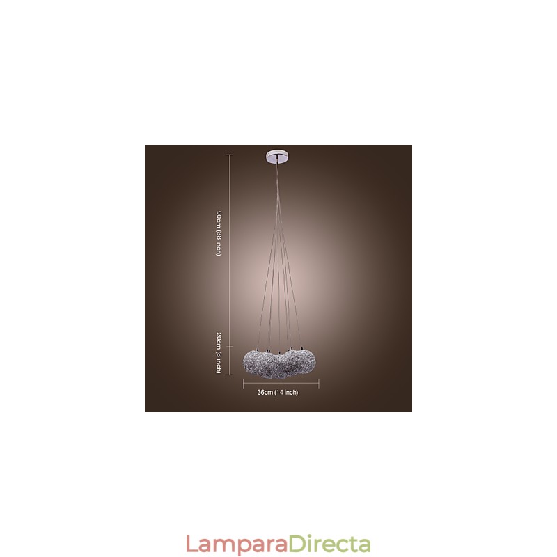 Lámpara colgante contemporánea de aluminio con 7 luces
