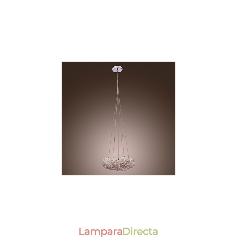 Lámpara colgante contemporánea de aluminio con 7 luces