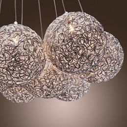 Lámpara colgante contemporánea de aluminio con 7 luces
