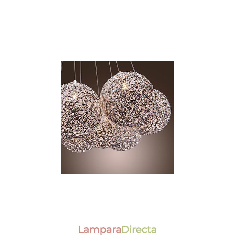 Lámpara colgante contemporánea de aluminio con 7 luces