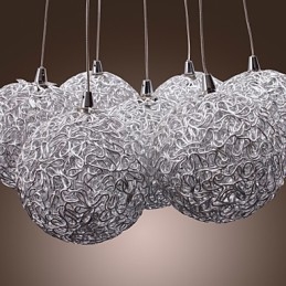 Lámpara colgante contemporánea de aluminio con 7 luces