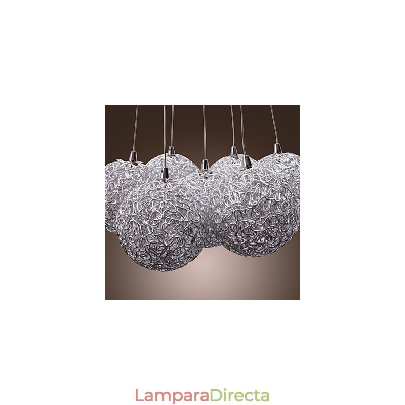 Lámpara colgante contemporánea de aluminio con 7 luces