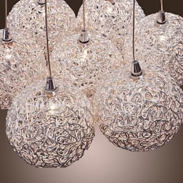 Lámpara colgante contemporánea de aluminio con 7 luces