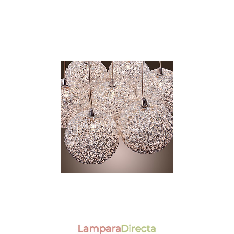 Lámpara colgante contemporánea de aluminio con 7 luces