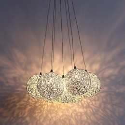 Lámpara colgante contemporánea de aluminio con 7 luces
