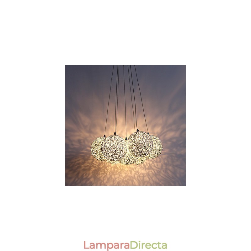Lámpara colgante contemporánea de aluminio con 7 luces