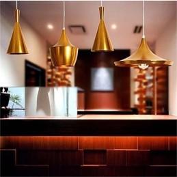 Lámpara colgante de mesa de aluminio Americange Gold de 3 cabezas