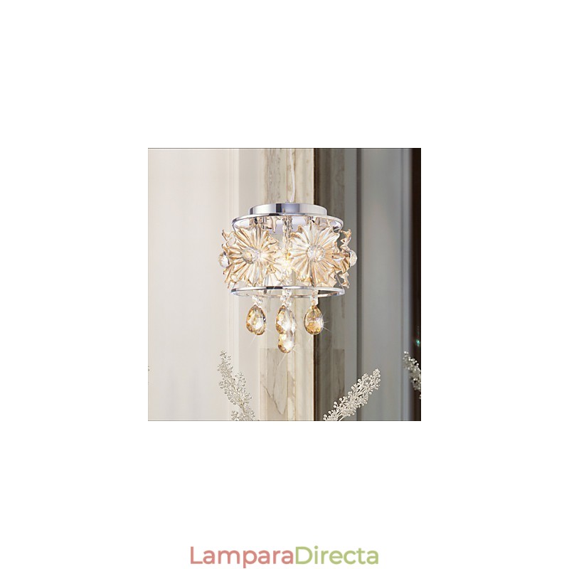 Lámpara de techo moderna con esfera transparente y lustre de cristal, lámpara colgante para decoración del hogar