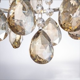 Lámpara de techo moderna con esfera transparente y lustre de cristal, lámpara colgante para decoración del hogar