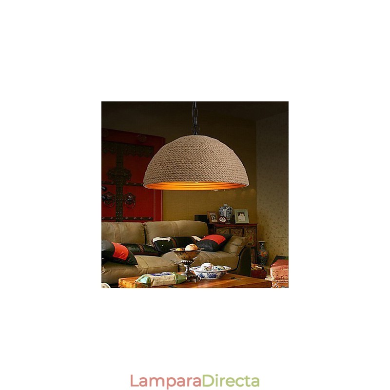 Lámpara de araña vintage de hierro forjado: cáñamo industrial creativo