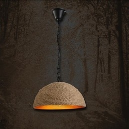 Lámpara de araña vintage de hierro forjado: cáñamo industrial creativo