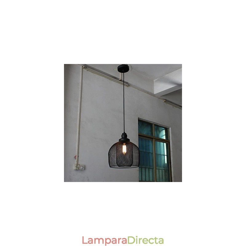 Lámpara de araña de hierro con forma de jaula de pájaros estilo retro americano