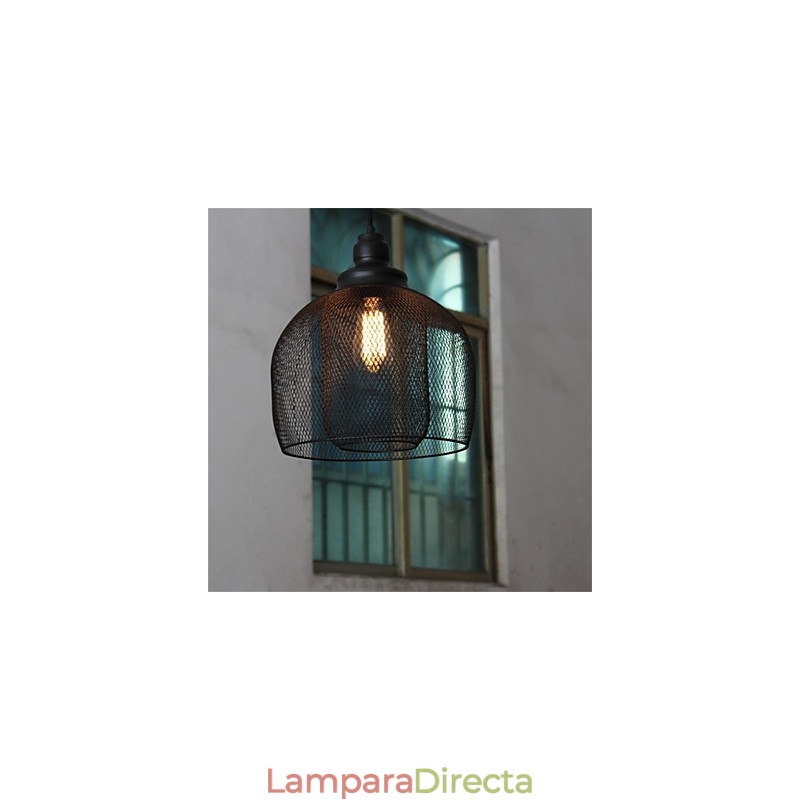 Lámpara de araña de hierro con forma de jaula de pájaros estilo retro americano