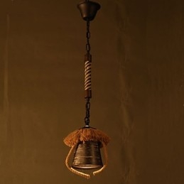 Lámpara de cerámica de cáñamo estilo retro americano