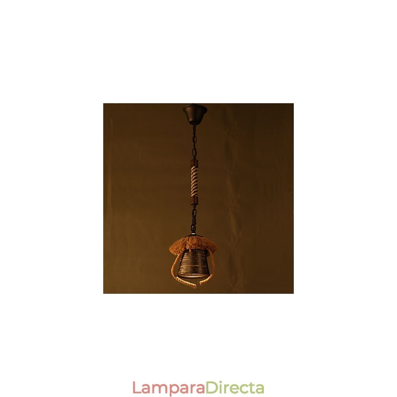 Lámpara de cerámica de cáñamo estilo retro americano