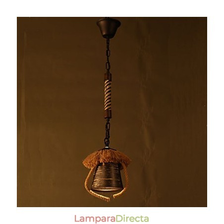 Lámpara de cerámica de cáñamo estilo retro americano Lámpara de cerámica de cáñamo estilo retro americano