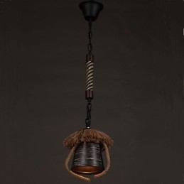 Lámpara de cerámica de cáñamo estilo retro americano