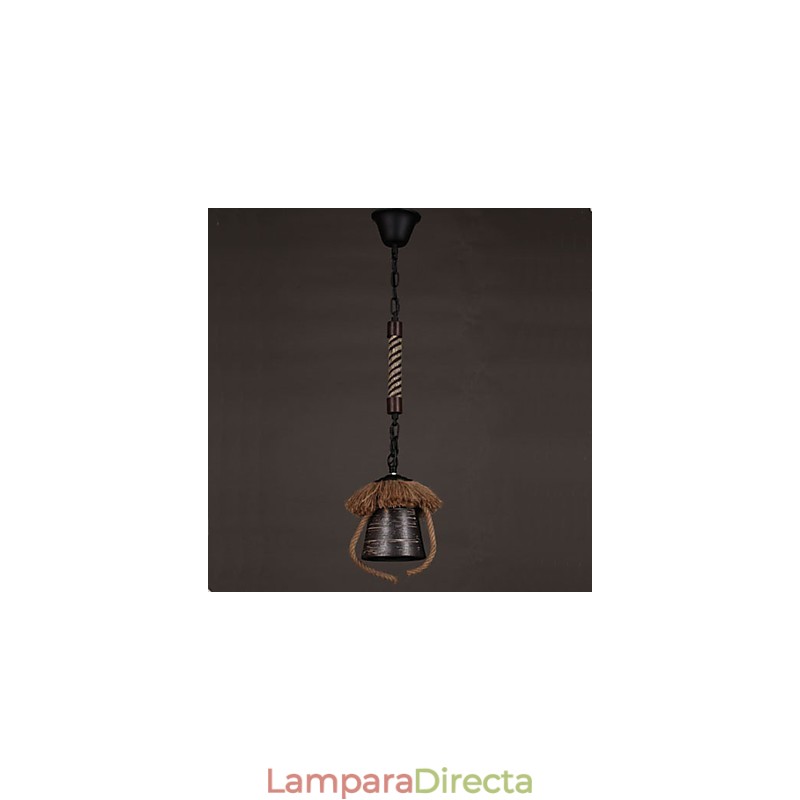 Lámpara de cerámica de cáñamo estilo retro americano