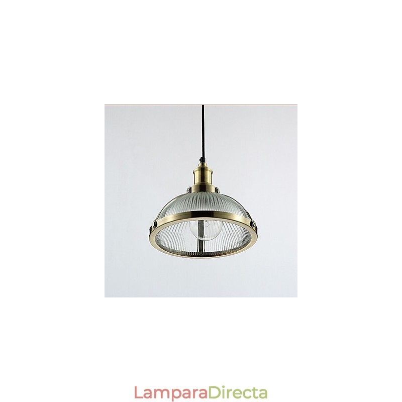 Lámpara colgante pequeña con pantalla de cristal estilo retro americano