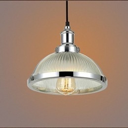 Lámpara colgante pequeña con pantalla de cristal estilo retro americano