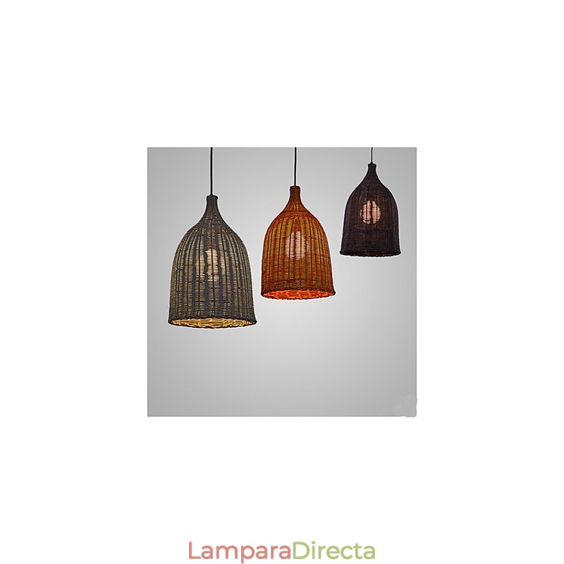 Lámpara de araña de ratán Lámpara de araña Lámpara de ratán retro creativa