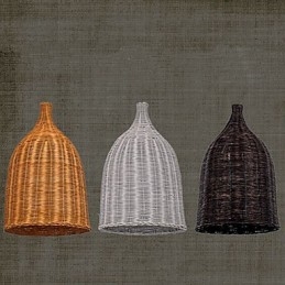 Lámpara de araña de ratán Lámpara de araña Lámpara de ratán retro creativa