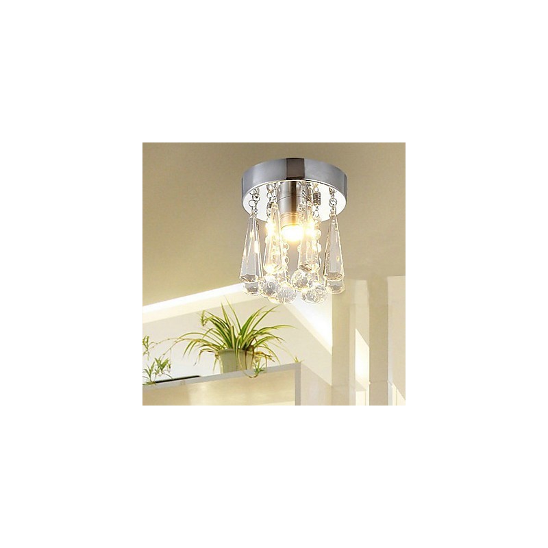 Lámpara empotrada moderna de cristal de 1 luz con forma de corona