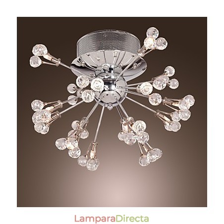 Lámpara de techo moderna contemporánea de metal cromado y cristal Lámpara de techo moderna contemporánea de metal cromado y cristal