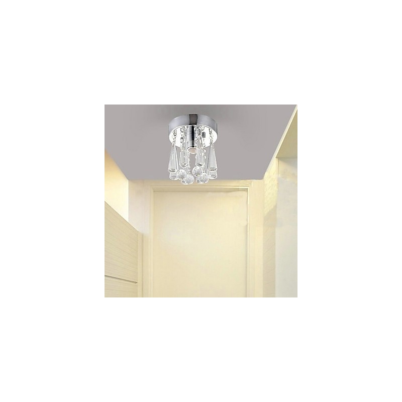 Lámpara empotrada moderna de cristal de 1 luz con forma de corona