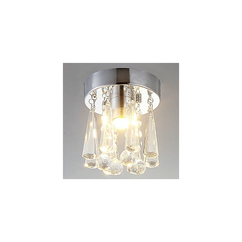 Lámpara empotrada moderna de cristal de 1 luz con forma de corona