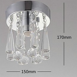 Lámpara empotrada moderna de cristal de 1 luz con forma de corona