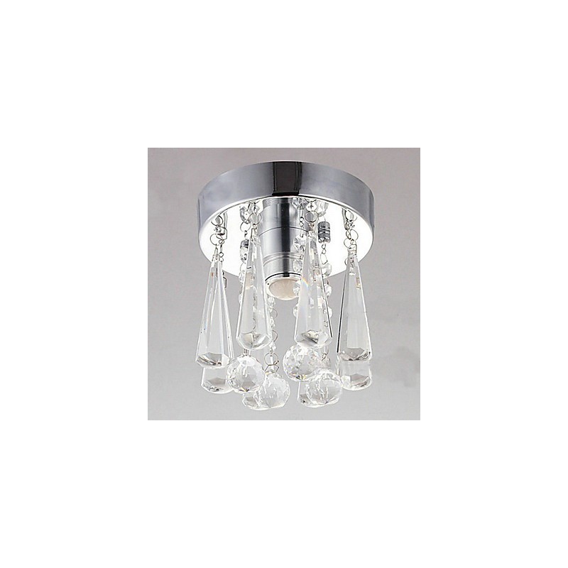 Lámpara empotrada moderna de cristal de 1 luz con forma de corona