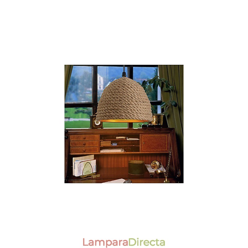 Lámpara de araña vintage de hierro forjado con cáñamo industrial creativo