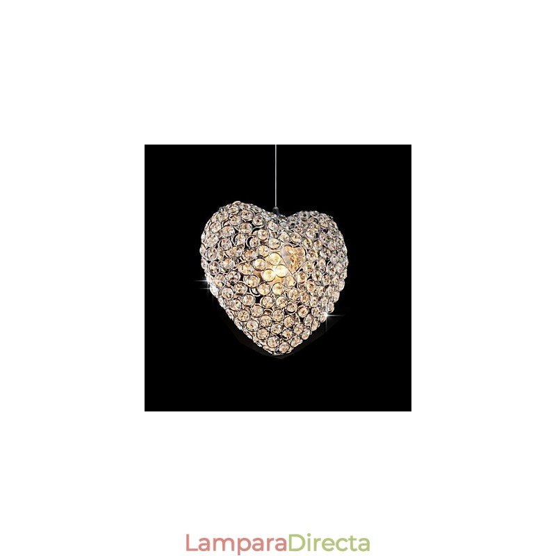 Lámpara colgante de metal y cristal moderna y contemporánea
