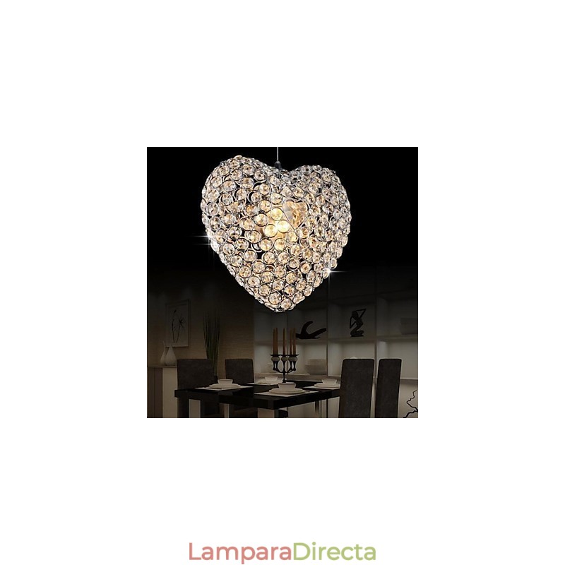 Lámpara colgante de metal y cristal moderna y contemporánea