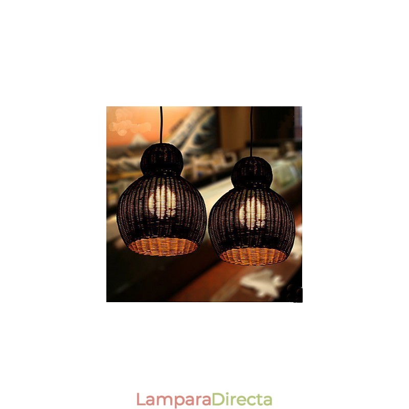 Lámpara de araña de ratán jacinto