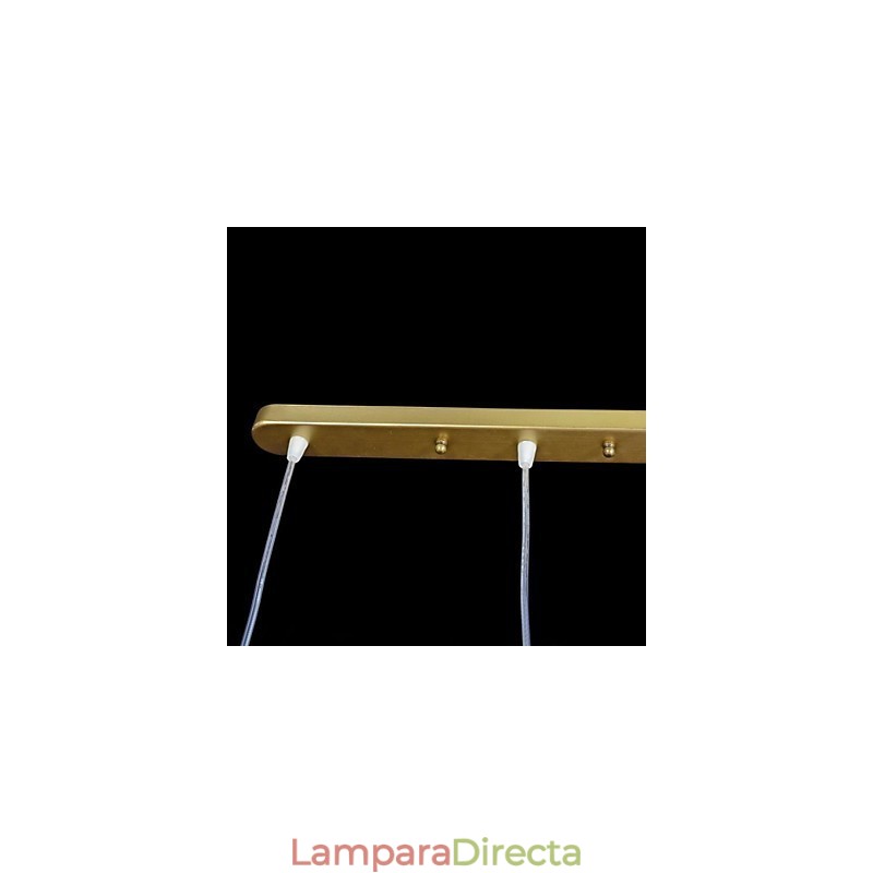 Lámpara colgante de bronce con tres luces y pantalla de cristal, estilo retro clásico europeo.