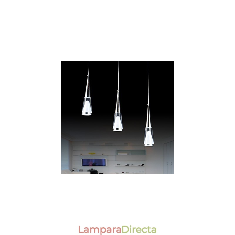 Lámpara colgante de 3 luces moderna contemporánea de metal
