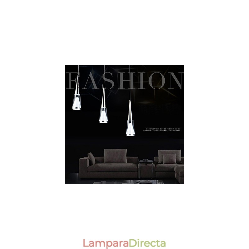 Lámpara colgante de 3 luces moderna contemporánea de metal