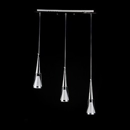 Lámpara colgante de 3 luces moderna contemporánea de metal