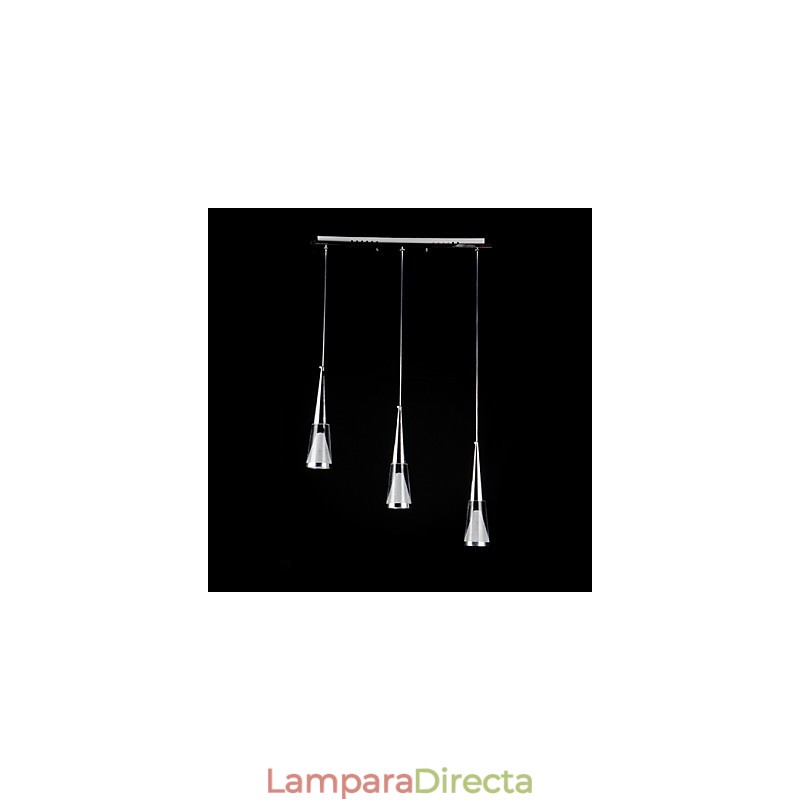 Lámpara colgante de 3 luces moderna contemporánea de metal
