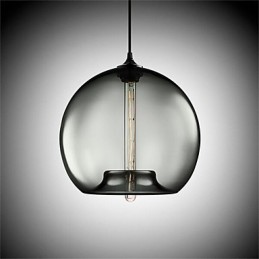 Lámpara colgante de cristal de una sola cabeza, estilo retro y creativo, en una cafetería con pecera.