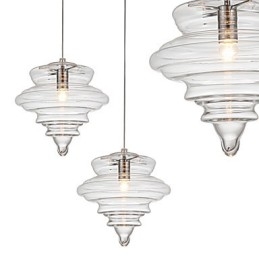 Lámpara colgante de 1 luz, moderna, simplicidad, cristal transparente incoloro.