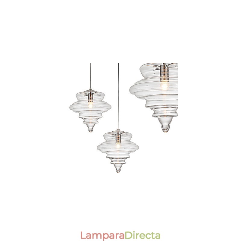 Lámpara colgante de 1 luz, moderna, simplicidad, cristal transparente incoloro.