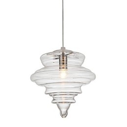Lámpara colgante de 1 luz, moderna, simplicidad, cristal transparente incoloro.