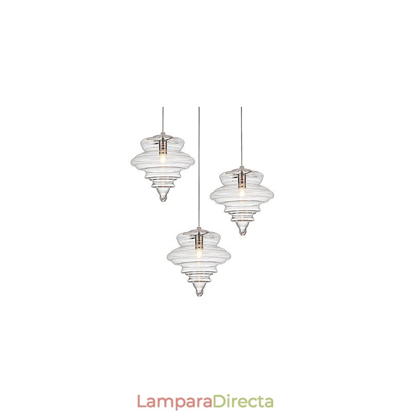 Lámpara colgante de 1 luz, moderna, simplicidad, cristal transparente incoloro.