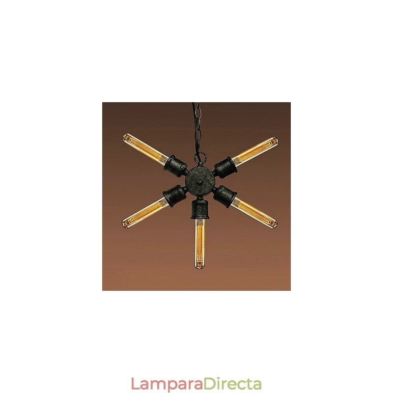 Lámpara colgante de metal con pintura retro
