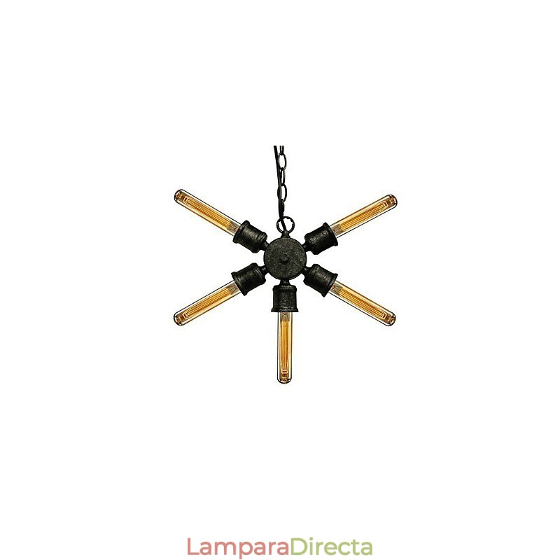 Lámpara colgante de metal con pintura retro