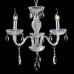 Lámpara de araña de cristal estilo palacio de 6 luces con bombilla de vela